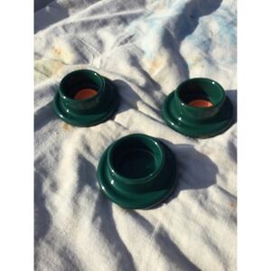 Villeroy & Boch 3 green candle holders candlesticks tea centerpiece festive 3.5”